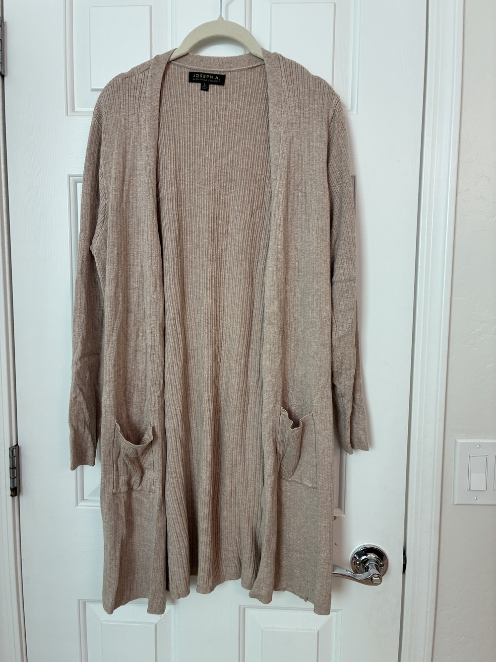 Joseph A. Taupe Duster Cardigan